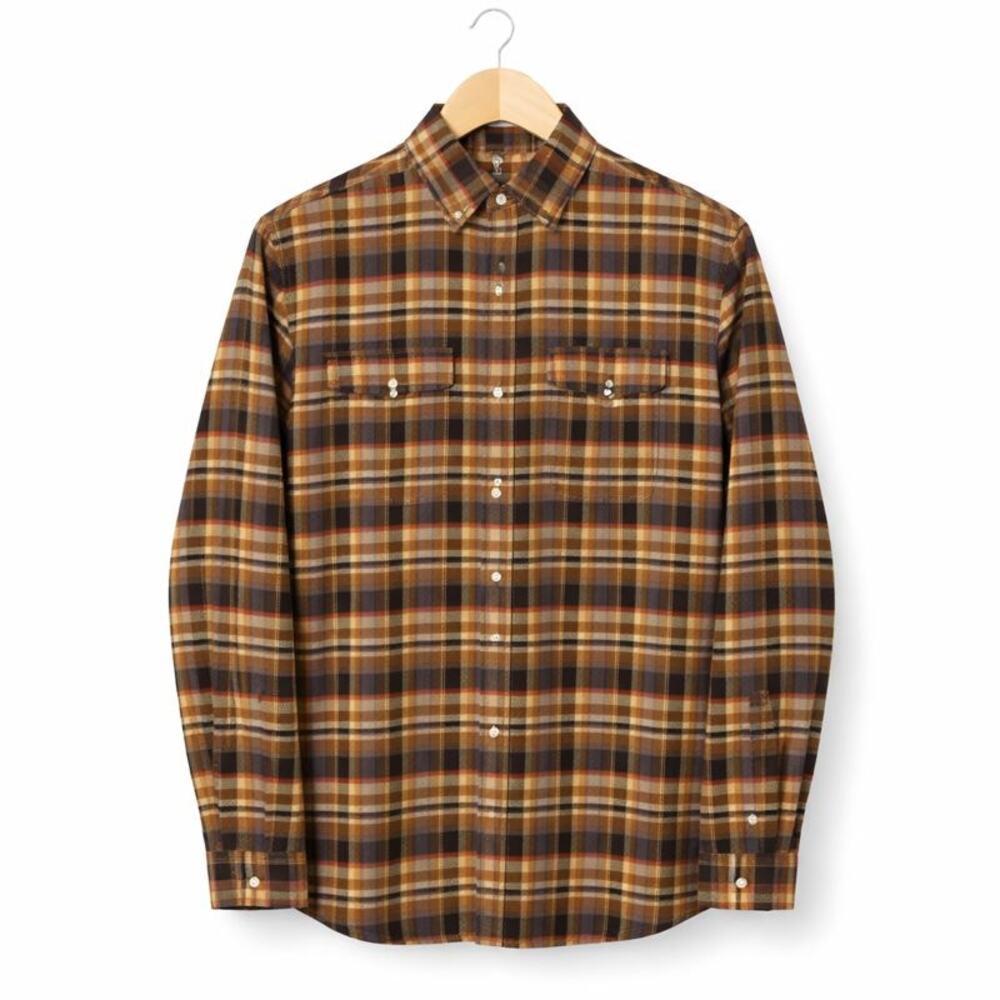 Everlane Button Down Flannel Mens XS Beech Plaid Long Sleeve 100% Cotton NWT